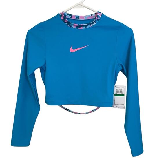 Nike Blue Lightening Cropped Swim Top NWT XL - Picture 7 of 7
